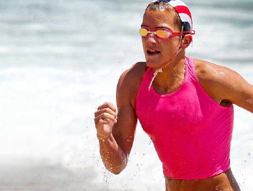Byron Bay competitor Jy Timperley makes his way back up the beach at the NSW Country Championships at Mollymook. Byron Bay competitor Jy Timperley makes his way back up the beach at the NSW Country Championships at Mollymook.